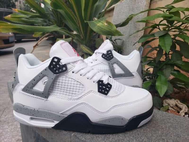 Air Jordan 4 Shoes Grey Black And White Men 2