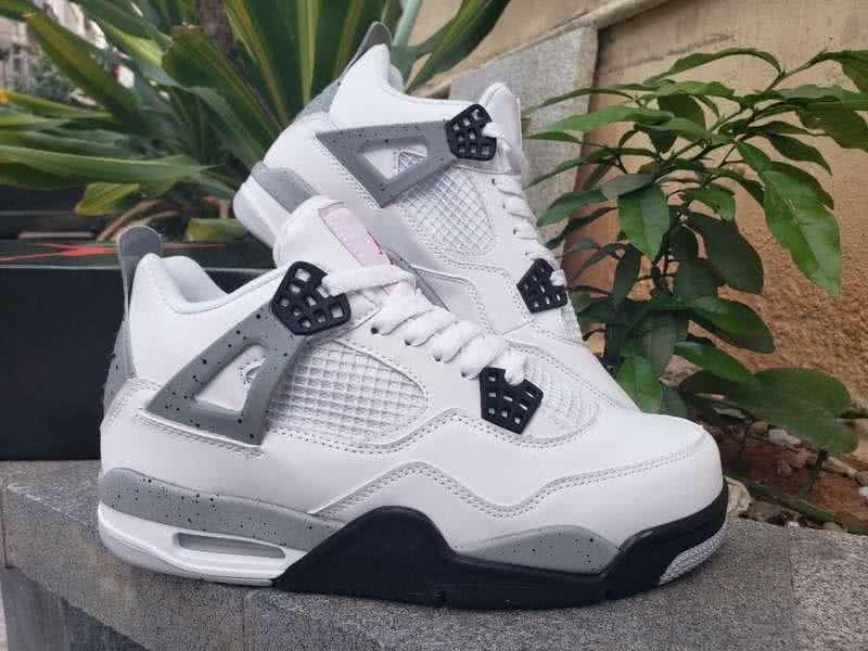 Air Jordan 4 Shoes Grey Black And White Men 4