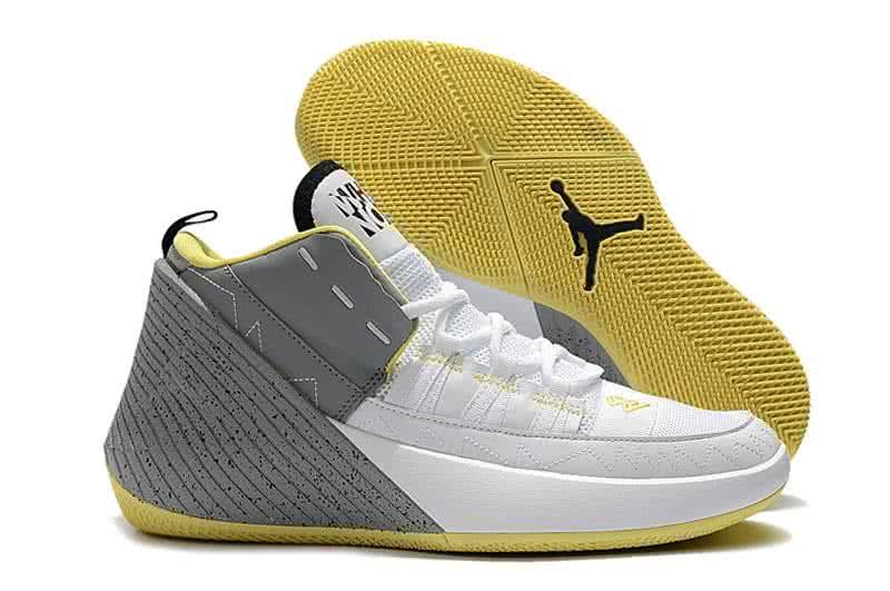 Air Jordan 1 Shoes Grey White And Yellow Men 1