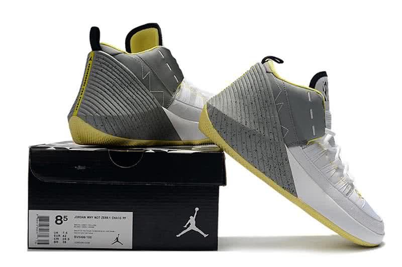 Air Jordan 1 Shoes Grey White And Yellow Men 2