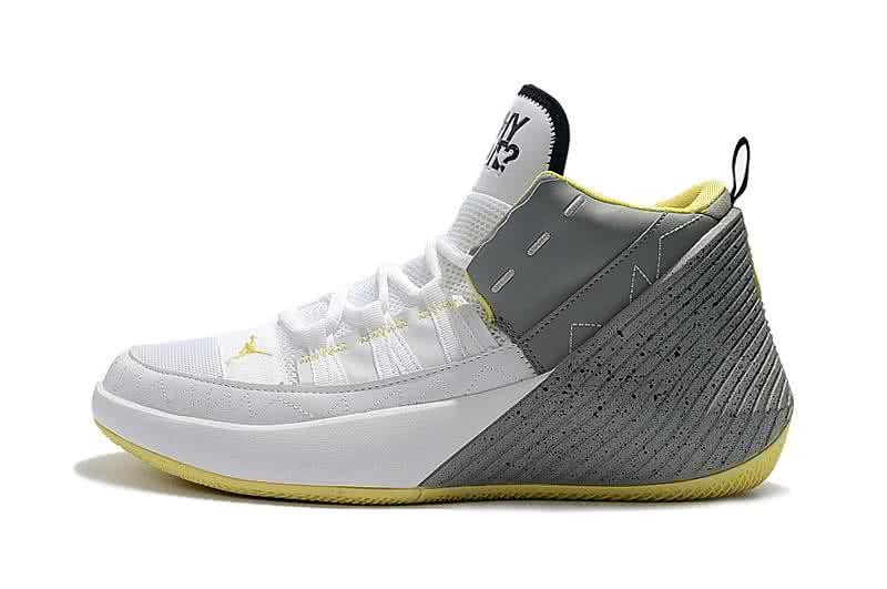 Air Jordan 1 Shoes Grey White And Yellow Men 3