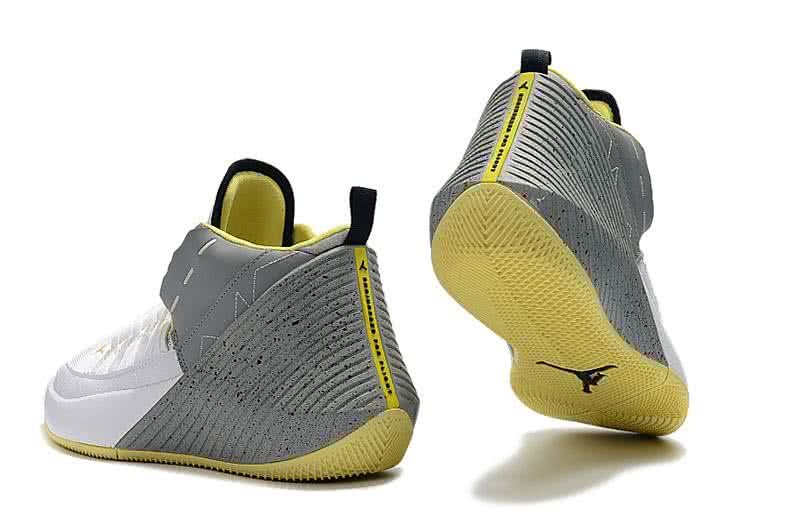 Air Jordan 1 Shoes Grey White And Yellow Men 6