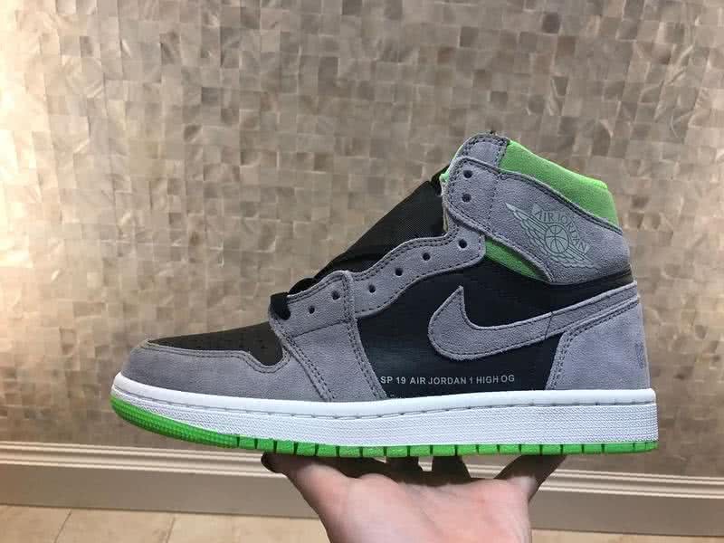Air Jordan 1 Shoes Grey And Green Men 1