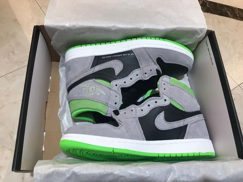 Air Jordan 1 Shoes Grey And Green Men 2