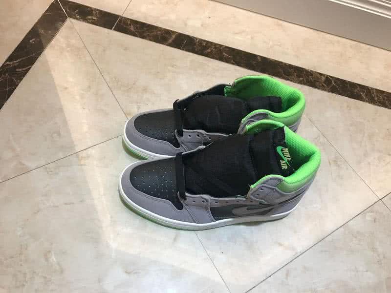 Air Jordan 1 Shoes Grey And Green Men 3