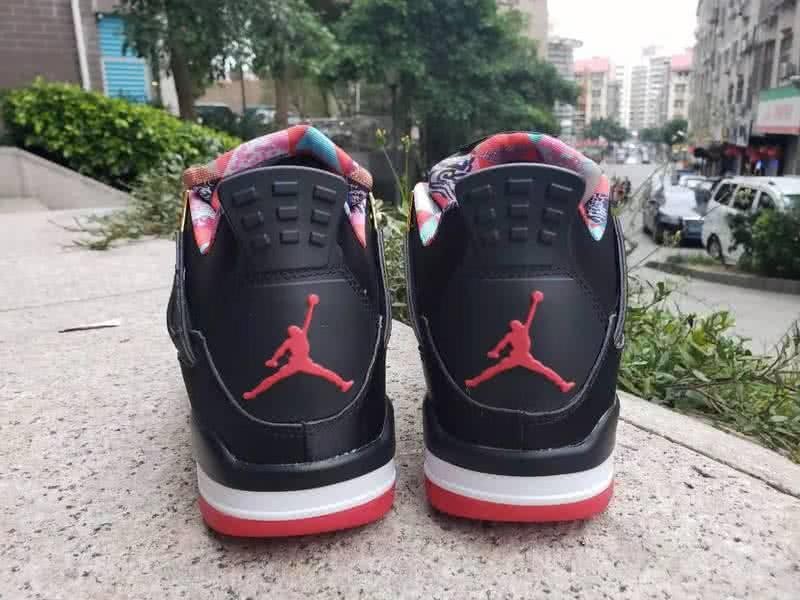 Air Jordan 4 Shoes Red Black And White Men 4