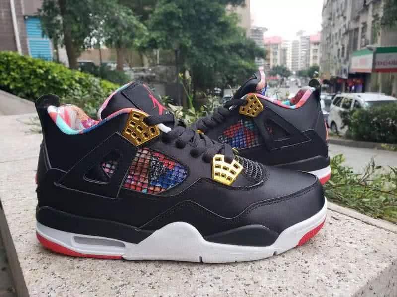 Air Jordan 4 Shoes Red Black And White Men 5