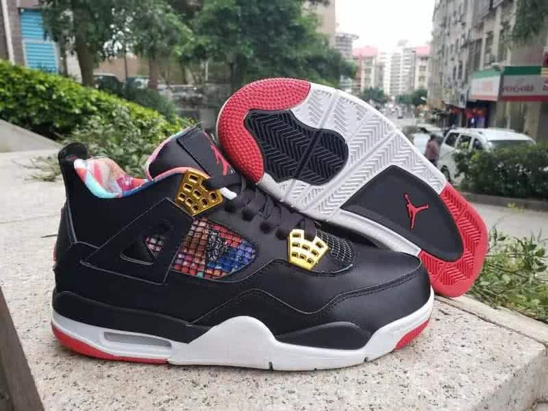Air Jordan 4 Shoes Red Black And White Men 1