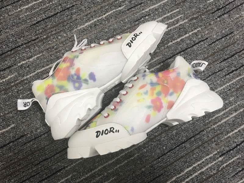 Christian Dior Sneakers 3021  White Cotton and Wave Sole Blooming Patterns Men 3