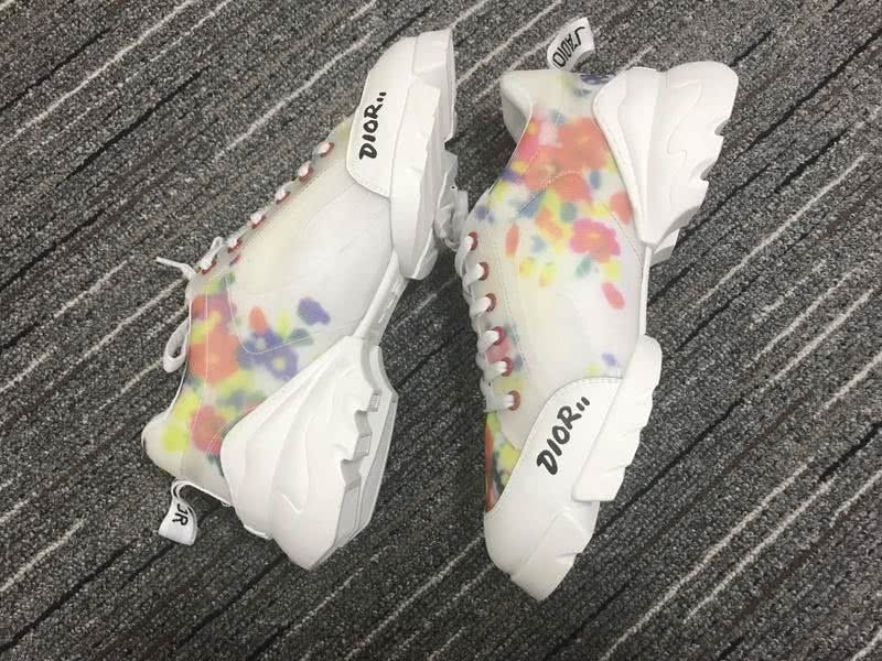 Christian Dior Sneakers 3021  White Cotton and Wave Sole Blooming Patterns Men 7