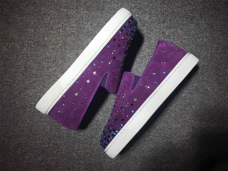 Christian Louboutin Flat Purple Shoes Men Women 8