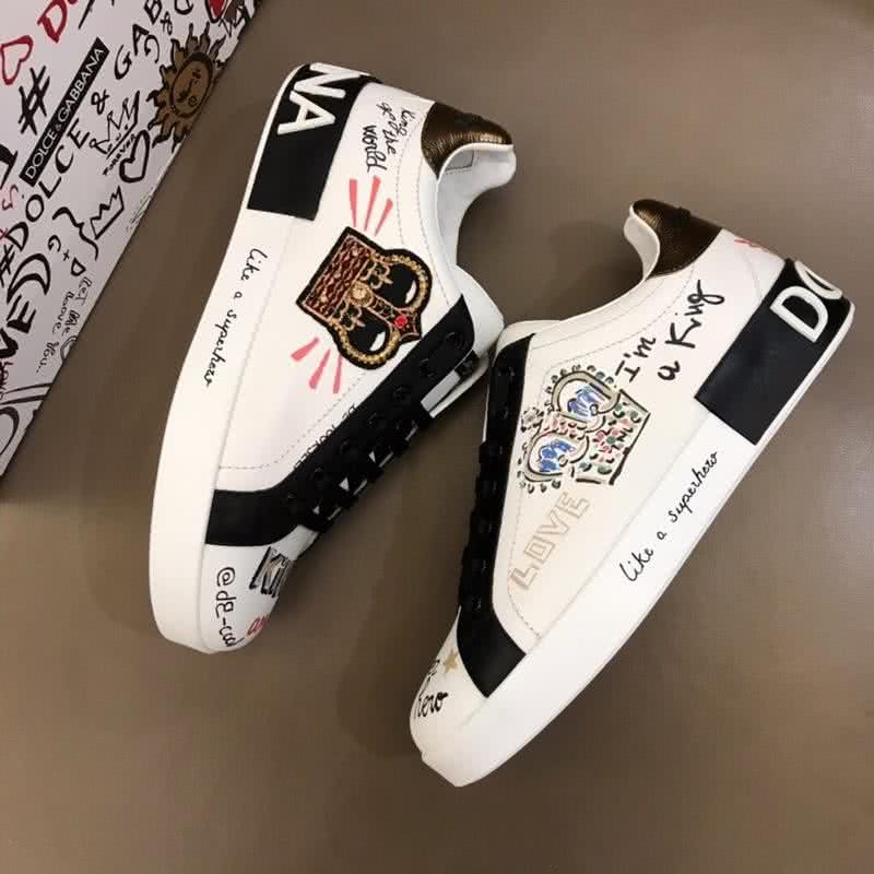 Dolce & Gabbana Sneakers Crown Graffiti White Black Men 3