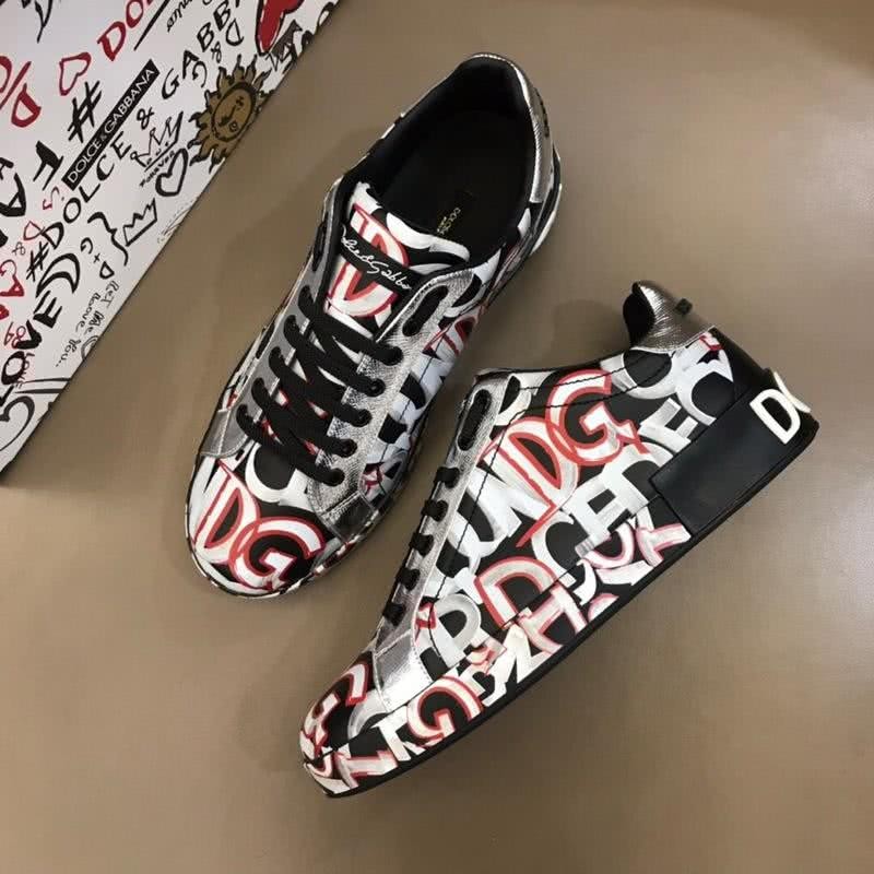 Dolce & Gabbana Sneakers Graffiti Letters Black White Men 1
