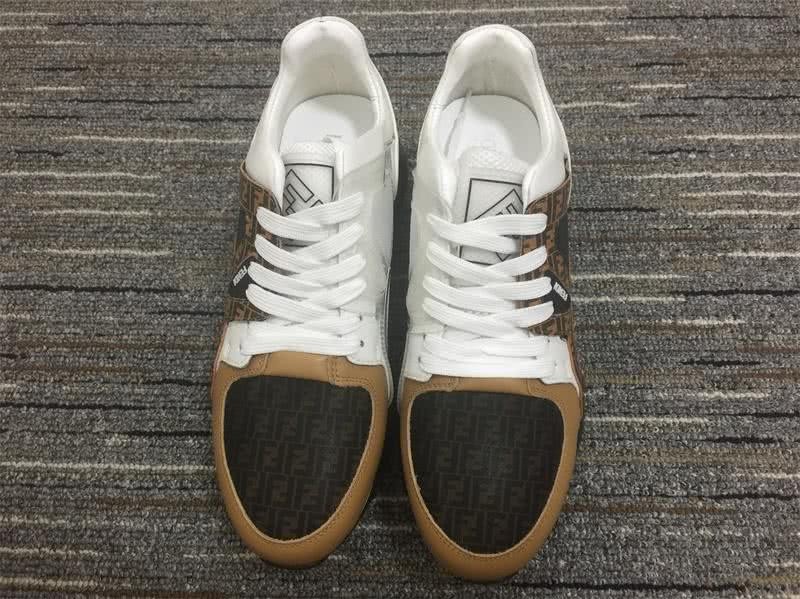 Fendi Sneakers Camel and White leather Black sole Men 3