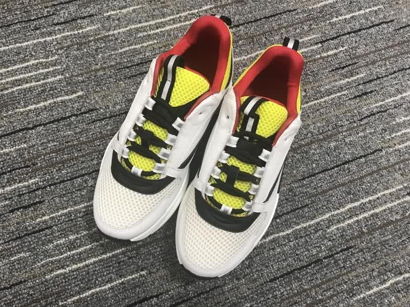 Christian Dior Sneakers 3027 White Cotton Grid Yellow upper White Wave Sole  Men 1