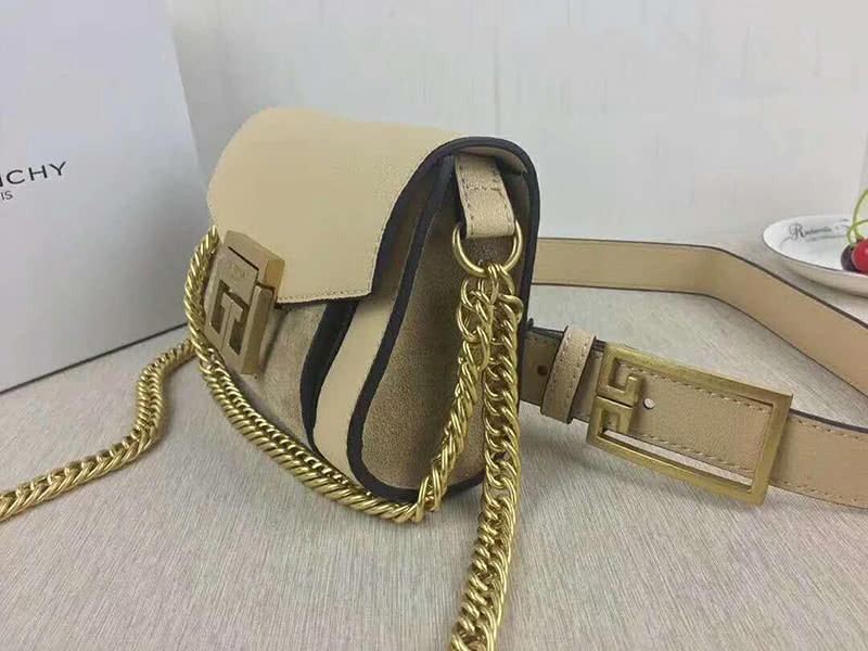 Givenchy Small gv3 Bag In Grained Leather And Suede Beige 7