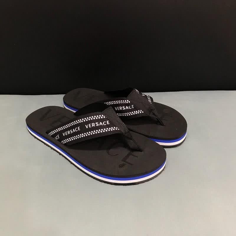 Versace Top Quality Slippers Black And Blue Men  1