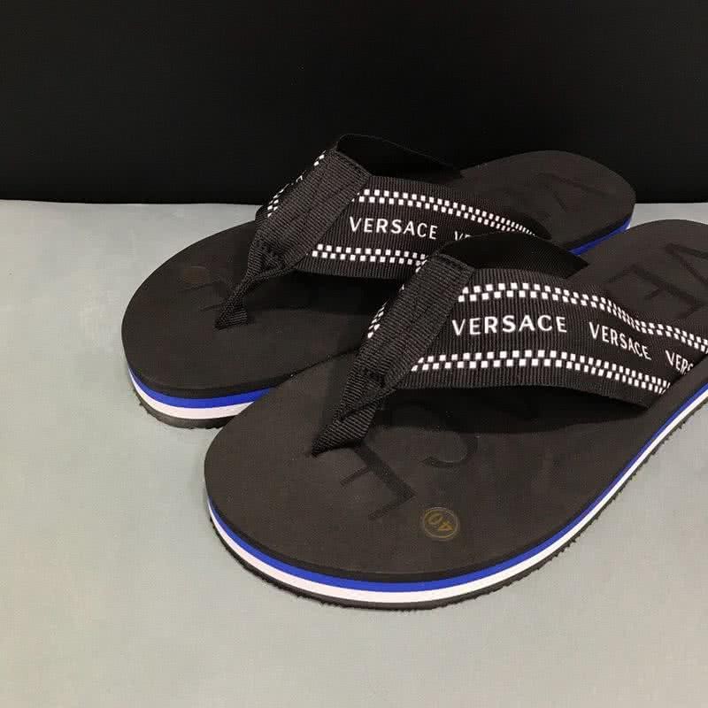 Versace Top Quality Slippers Black And Blue Men  4