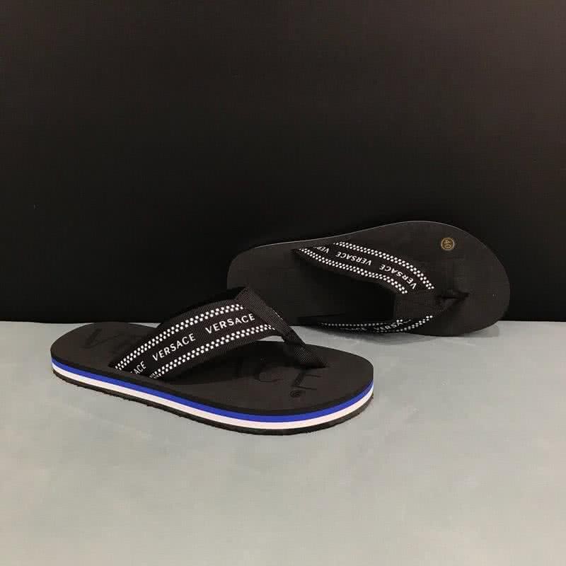 Versace Top Quality Slippers Black And Blue Men  5