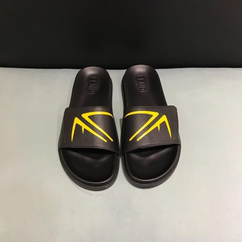 Fendi Slippers Leather Yellow And Black Men 2