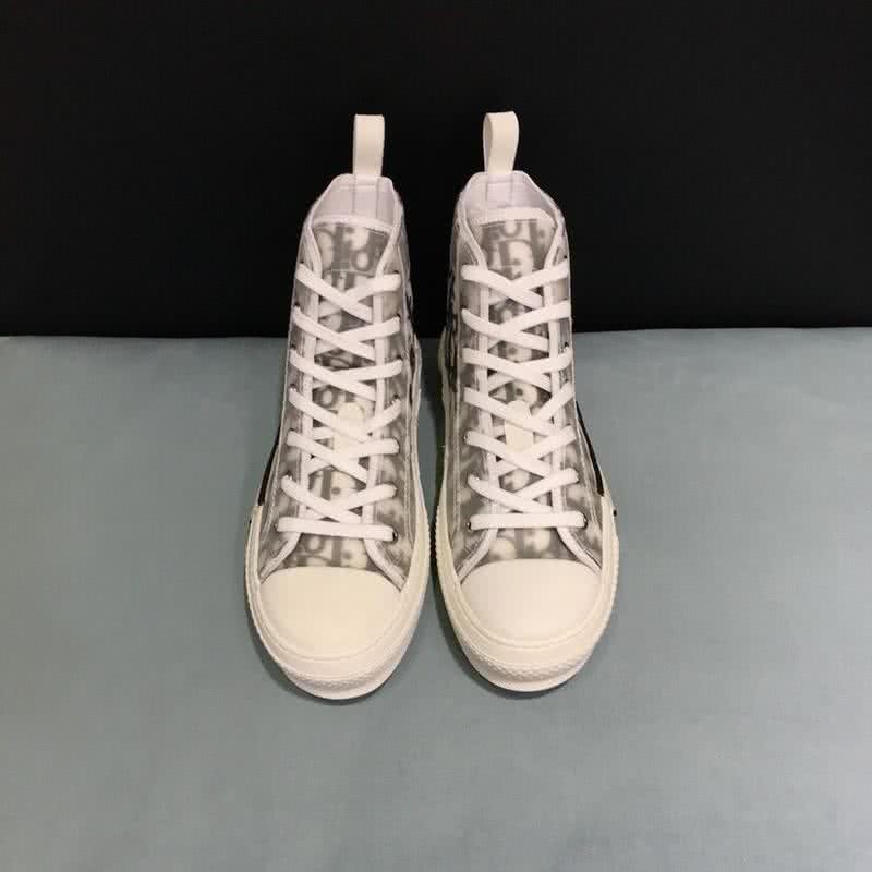 Dior Sneakers High Top White And Black Men And Women 2