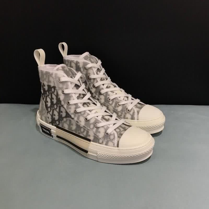 Dior Sneakers High Top White And Black Men And Women 3