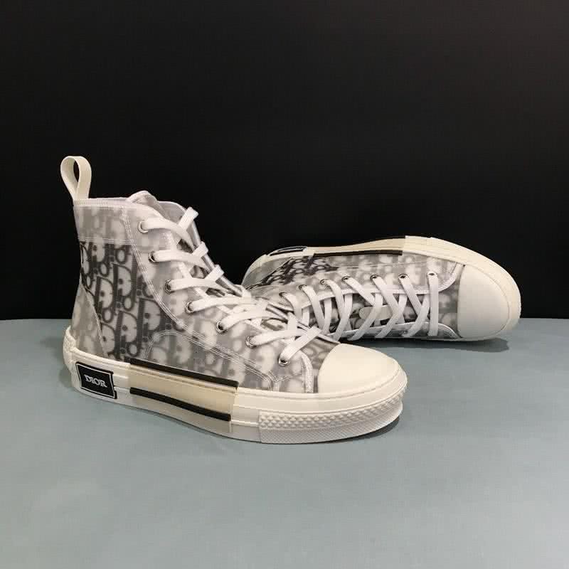 Dior Sneakers High Top White And Black Men And Women 4