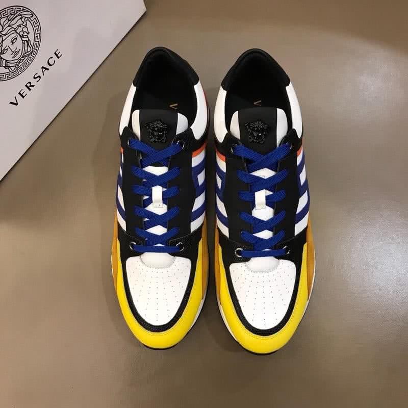 Versace  Latex Leather Classic Style Casual Shoes Yellow Red And Blue Men 2