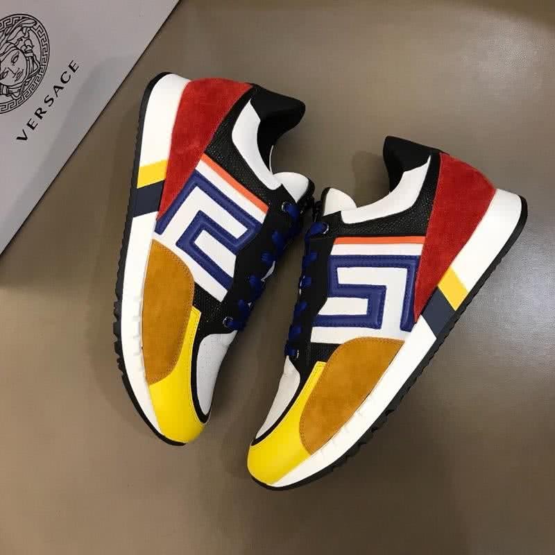 Versace  Latex Leather Classic Style Casual Shoes Yellow Red And Blue Men 3