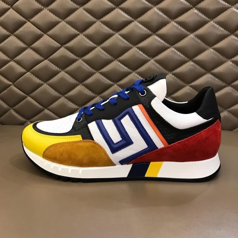 Versace  Latex Leather Classic Style Casual Shoes Yellow Red And Blue Men 5