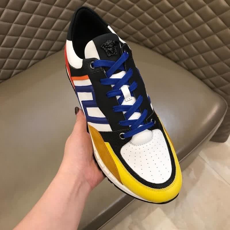 Versace  Latex Leather Classic Style Casual Shoes Yellow Red And Blue Men 7
