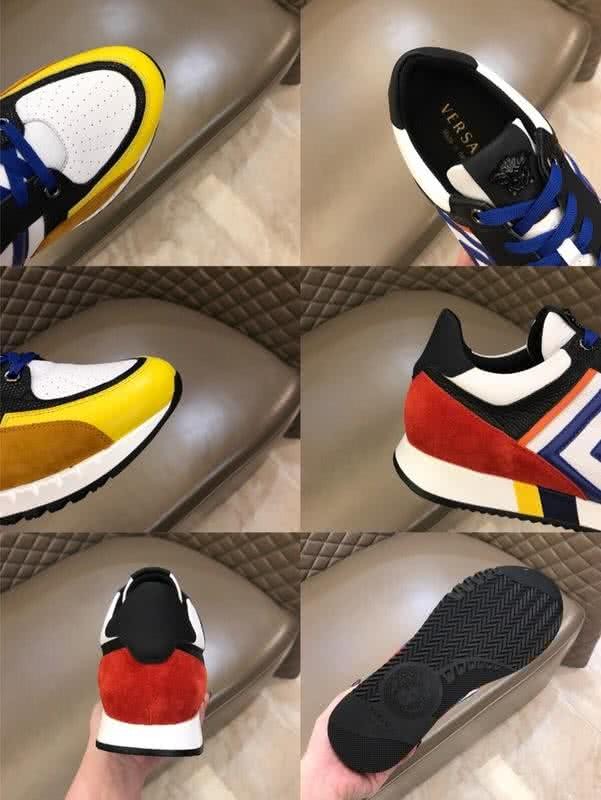Versace  Latex Leather Classic Style Casual Shoes Yellow Red And Blue Men 9