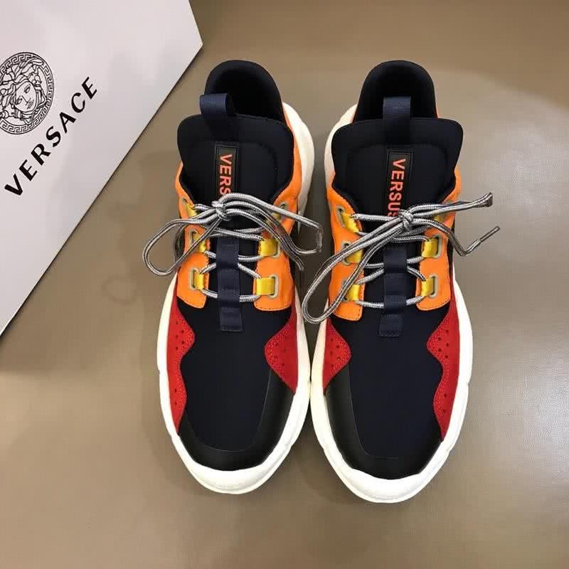 Versace First Layer Cowhide Sneakers Black Yellow And Red Men 2