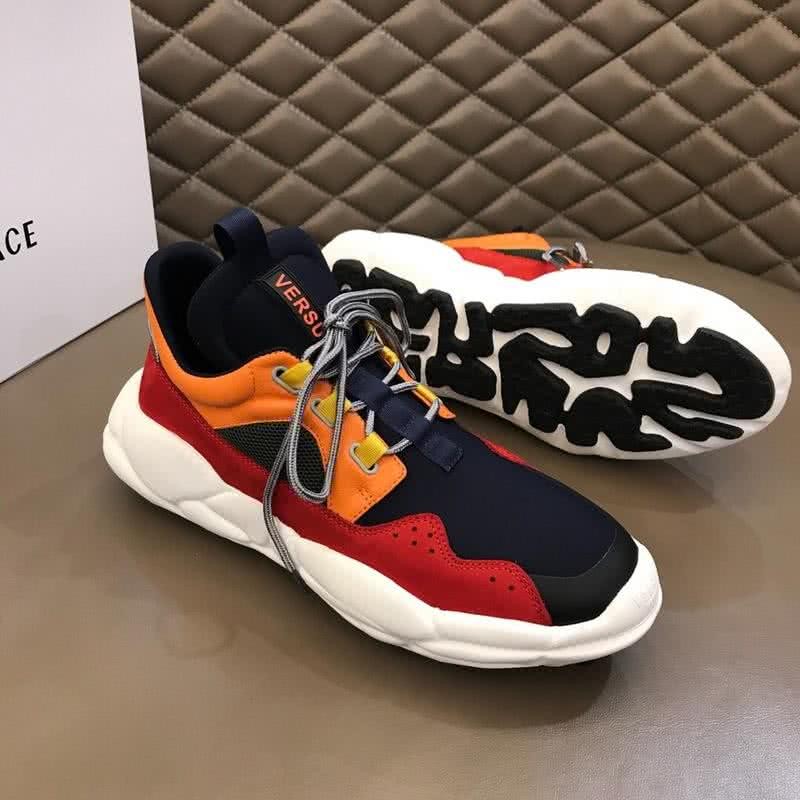 Versace First Layer Cowhide Sneakers Black Yellow And Red Men 3