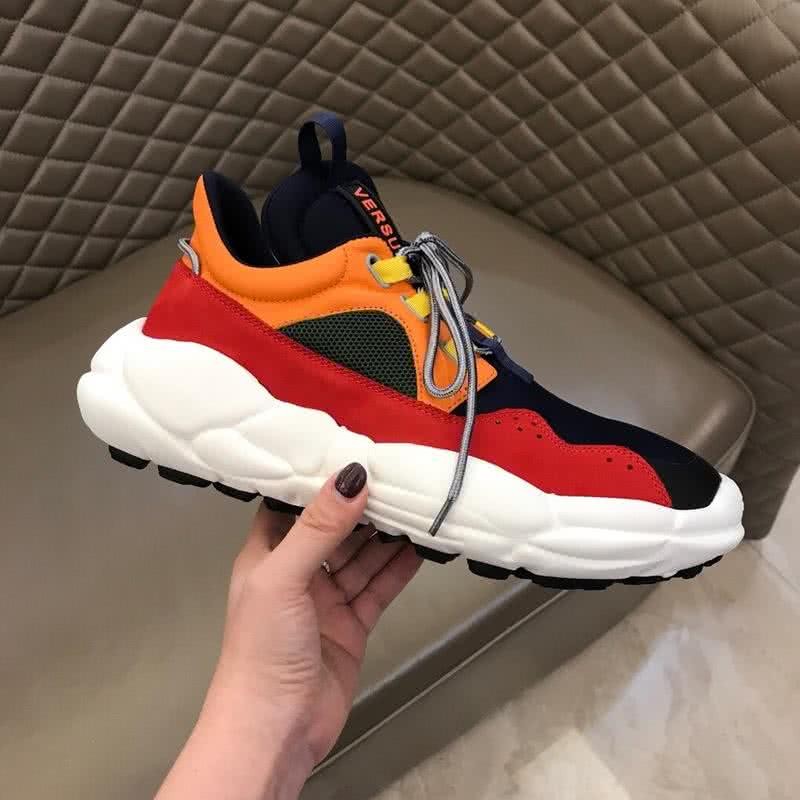 Versace First Layer Cowhide Sneakers Black Yellow And Red Men 6