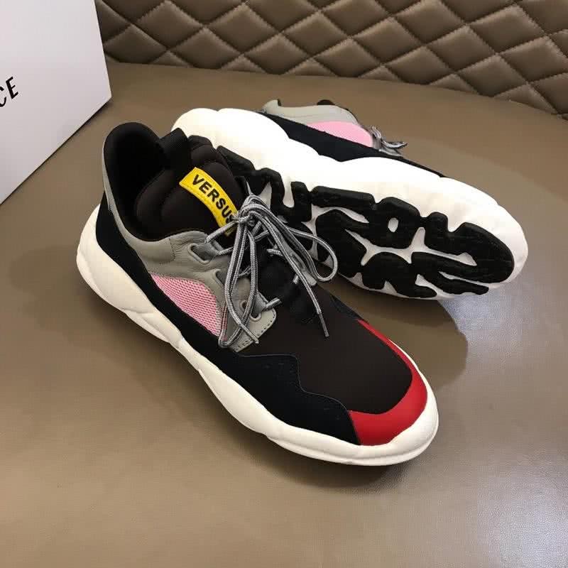 Versace First Layer Cowhide Sneakers Pink Gray And Black Men 4