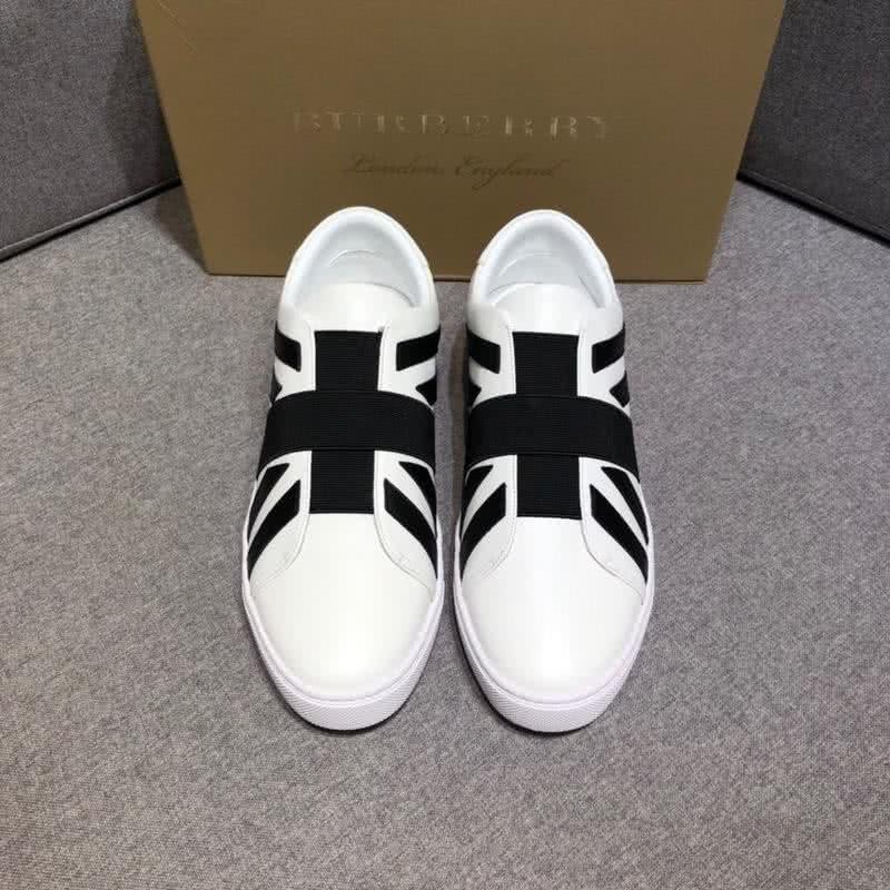 Burberry Fashion Comfortable Shoes Cowhide Black And White Men 7