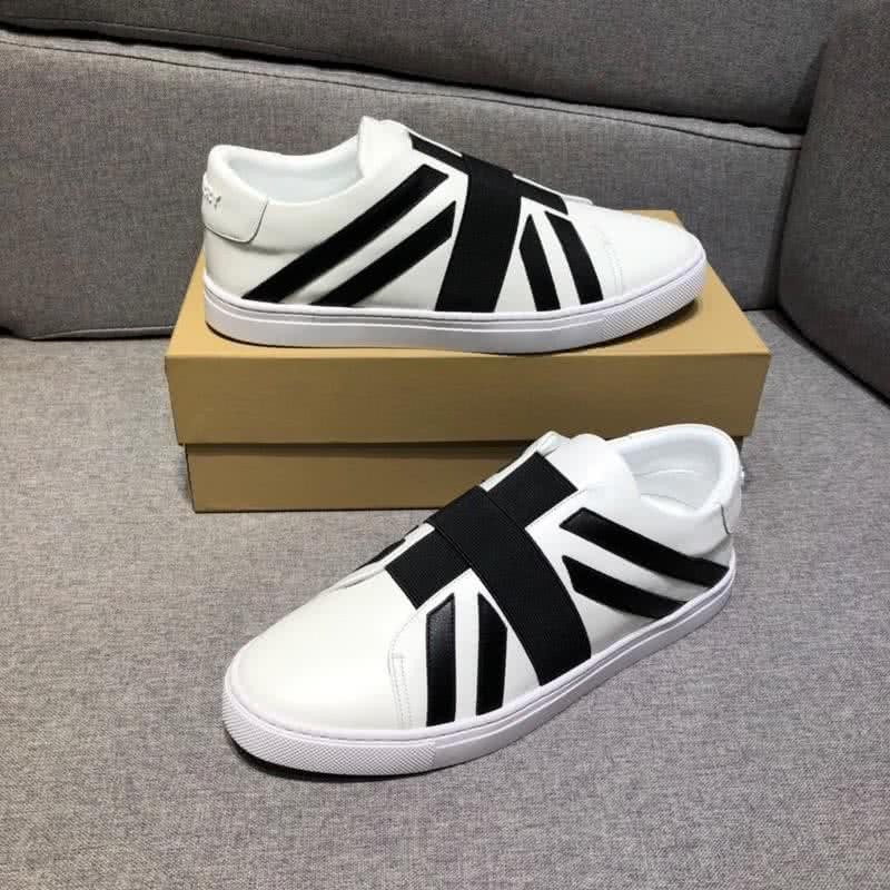 Burberry Fashion Comfortable Shoes Cowhide Black And White Men 8