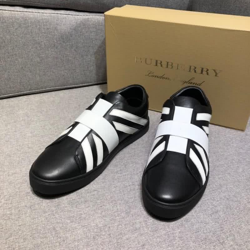 Burberry Fashion Comfortable Shoes Cowhide Black And White Men 2