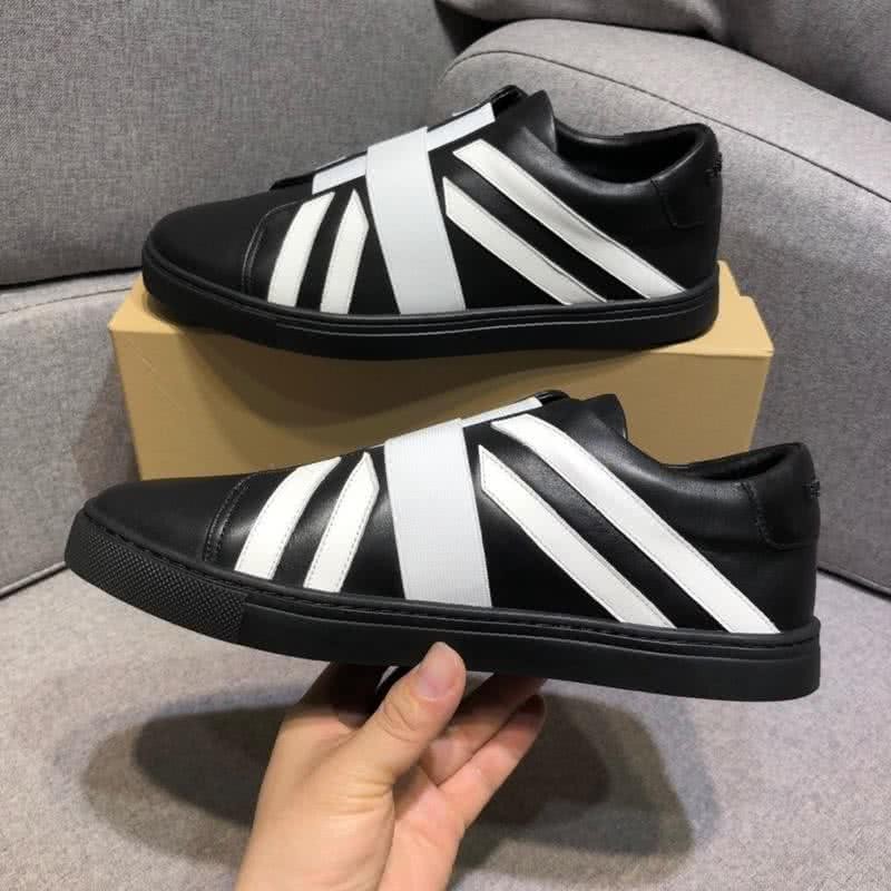 Burberry Fashion Comfortable Shoes Cowhide Black And White Men 7