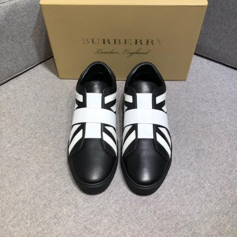 Burberry Fashion Comfortable Shoes Cowhide Black And White Men 8
