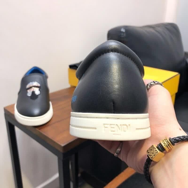 Fendi Sneakers Leather Black Upper White Sole Men 7