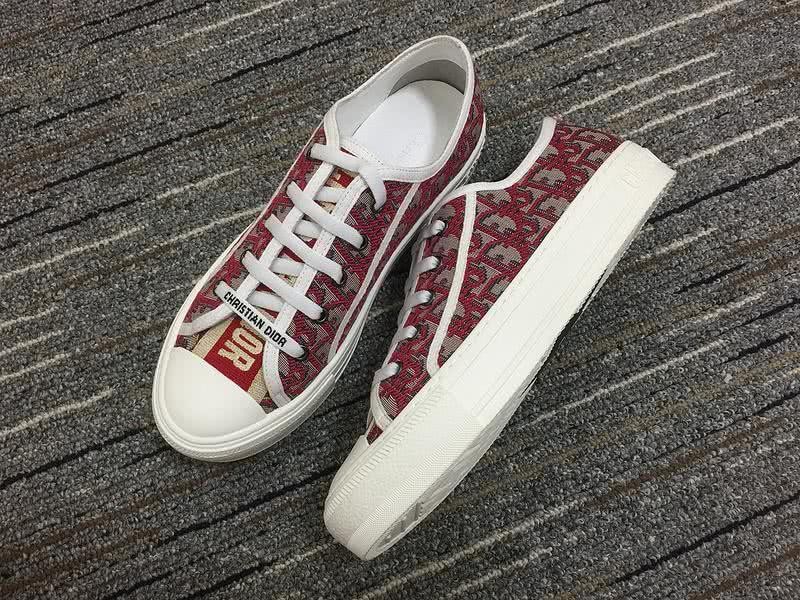 Christian Dior Sneakers 3032 Burgundy Cotton with Patterns White lace and  heel bumper Men 3