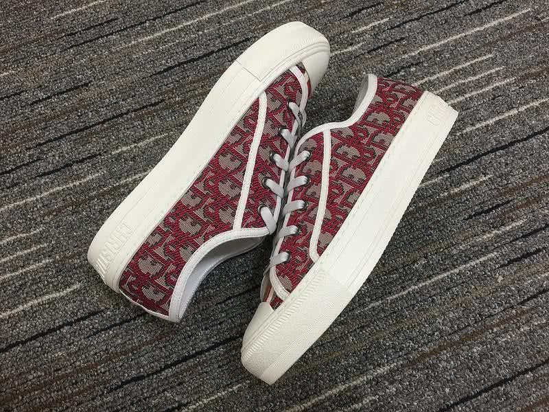 Christian Dior Sneakers 3032 Burgundy Cotton with Patterns White lace and  heel bumper Men 4
