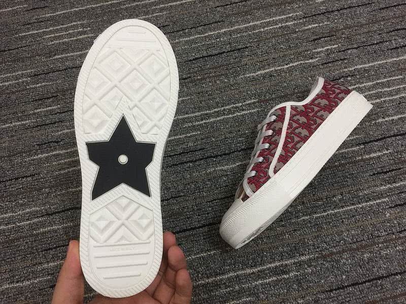 Christian Dior Sneakers 3032 Burgundy Cotton with Patterns White lace and  heel bumper Men 6