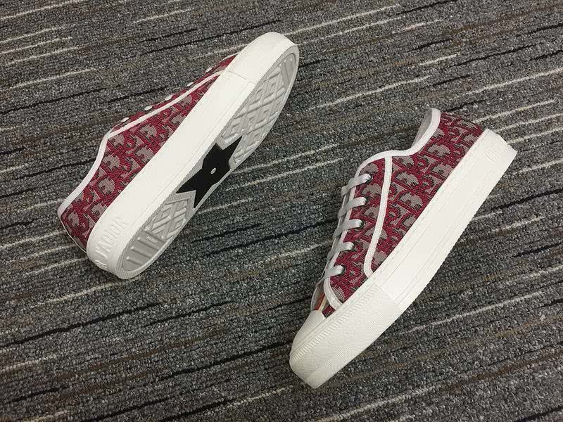 Christian Dior Sneakers 3032 Burgundy Cotton with Patterns White lace and  heel bumper Men 7