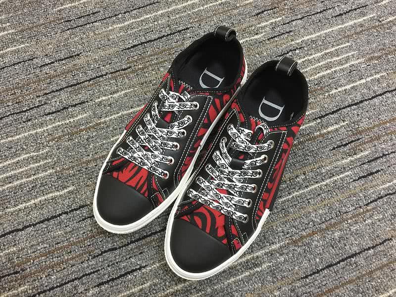 Christian Dior Sneakers 3033 Red Cotton with Patterns Black Tongue White Heel bumper Men 2