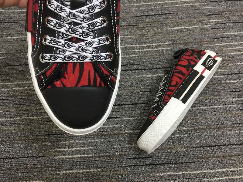 Christian Dior Sneakers 3033 Red Cotton with Patterns Black Tongue White Heel bumper Men 7