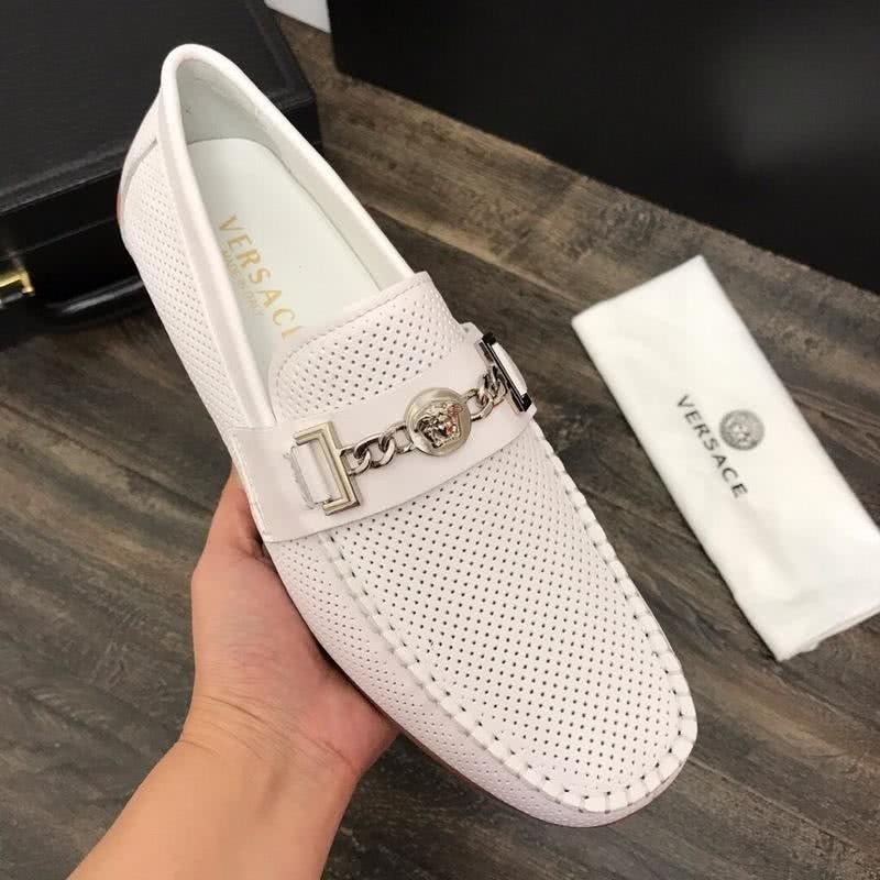 Versace New Loafers Cowhide Wear-resistant White Men 2