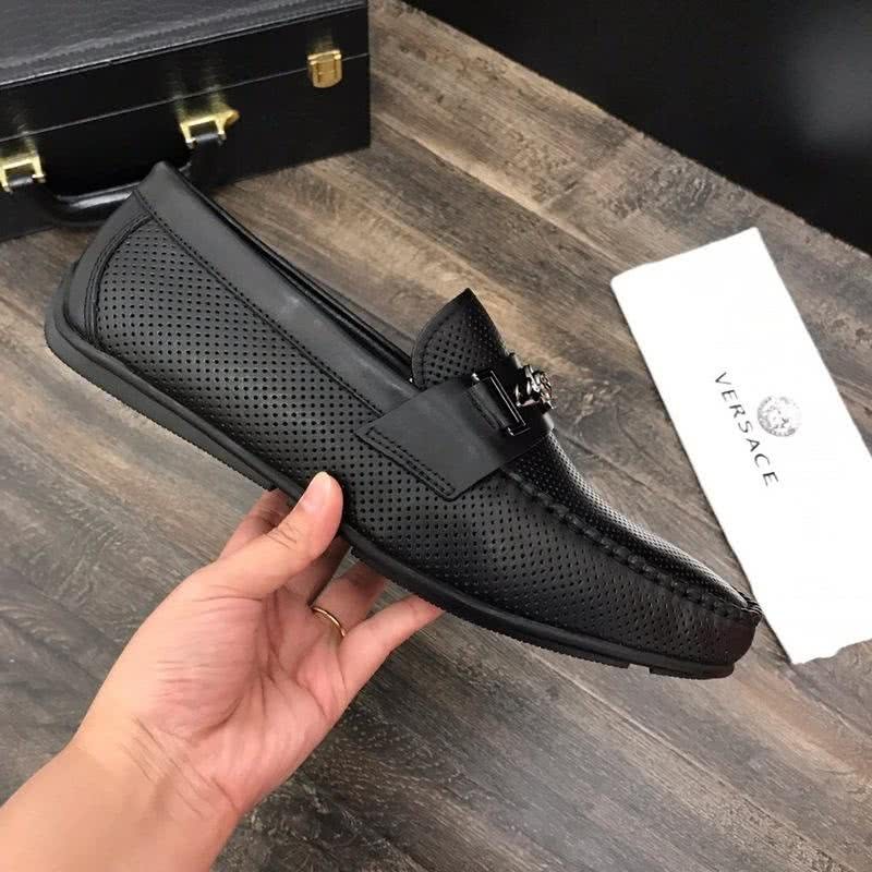 Versace New Loafers Cowhide Wear-resistant Black Men 3